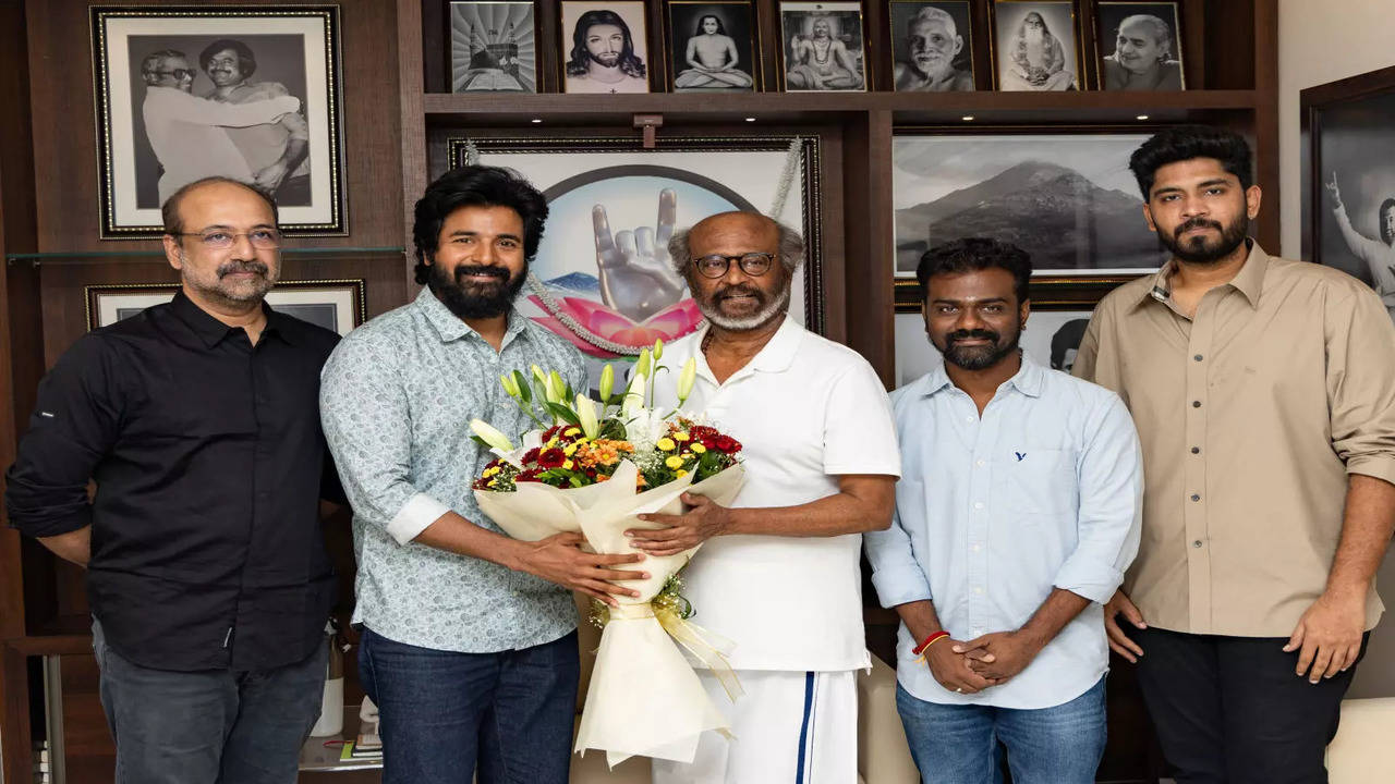 rajinikanth meets team amaran extends best wishes