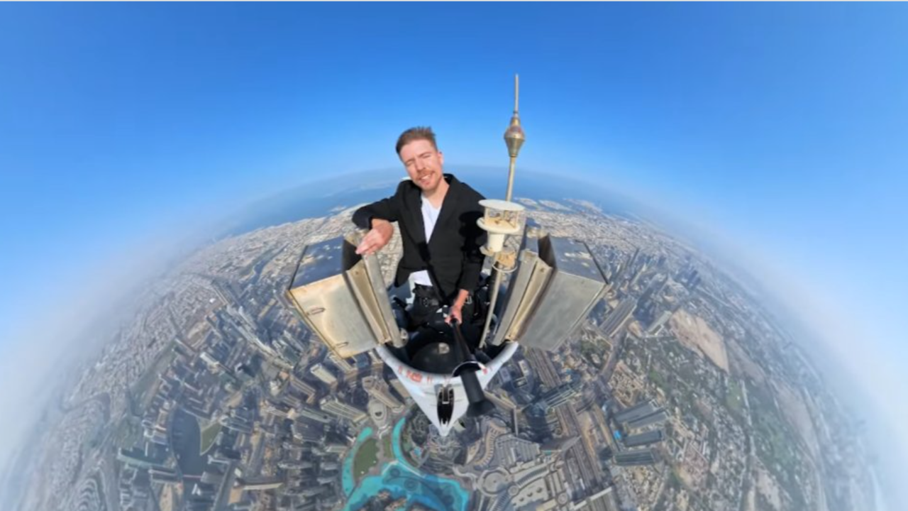 mrbeast scales burj khalifa in 'luxury' setup: 'i might puke' | watch