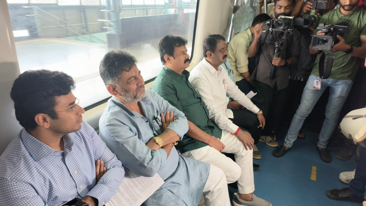 nagasandra to madavara metro opening date bengaluru: dk shivakumar test rides nagasandra-madavara metro extension; inauguration soon?