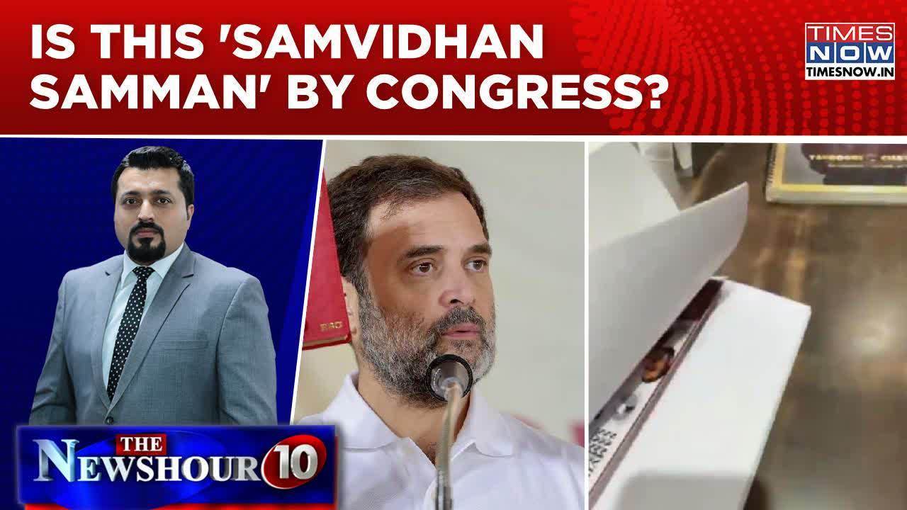 rahul flaunts constitution in nagpur, faces heat from bjp over blank red diary | newshour agenda