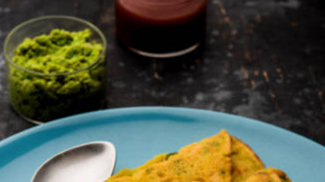 1. Moong Dal Chilla (Lentil Pancakes)