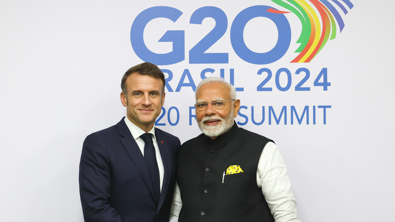 watch: french president macron shares heartfelt moment with pm modi at brazil g20 summit