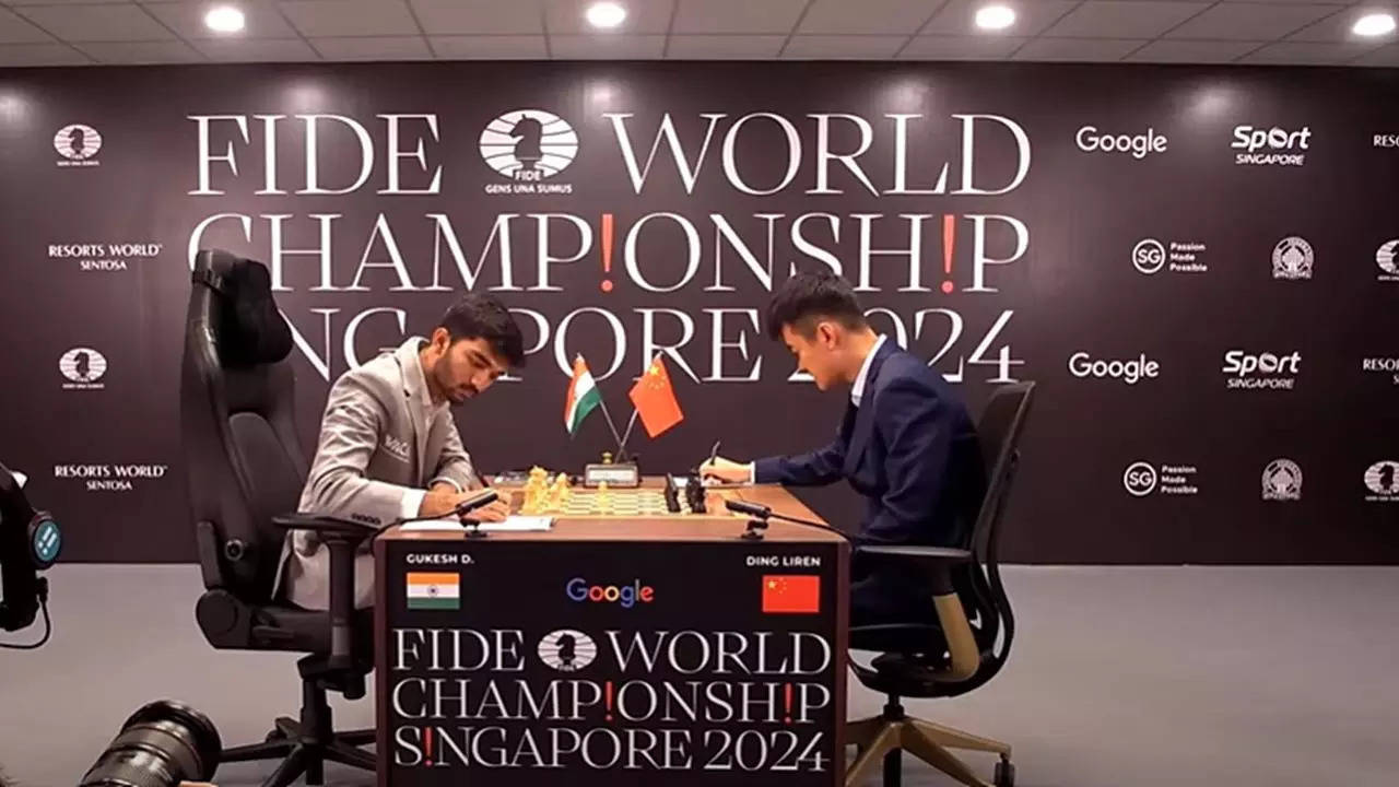 world chess championship 2024 game 2 live gukesh vs ding liren chess championship match 2 live streaming updates