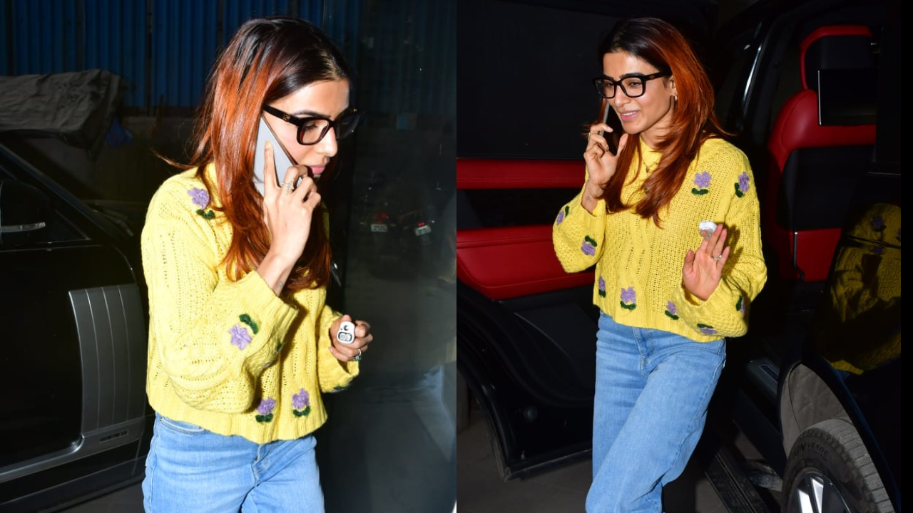 samantha ruth prabhu cuddles up in cosy knit sweater perfect for running errands during winter