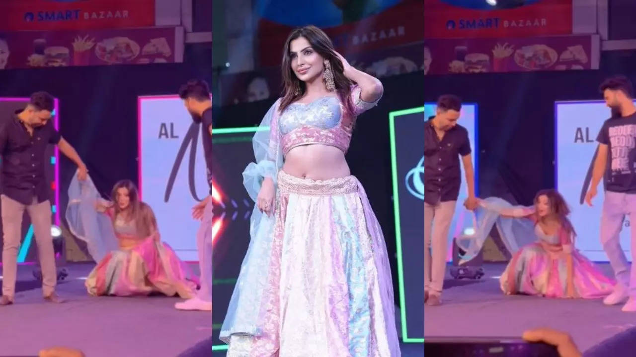 sana sultan khan falls down while walking the ramp but handles it like a boss - watch