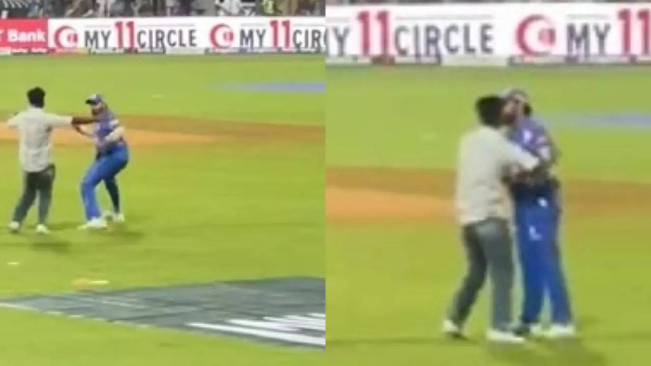 Rohit Sharma Visibly Frightened, Left Shocked As Pitch Invader Enters Wankhede; Hugs Him - Watch