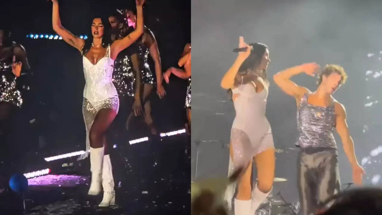 dua lipa performs levitating x woh ladki jo mashup at mumbai concert