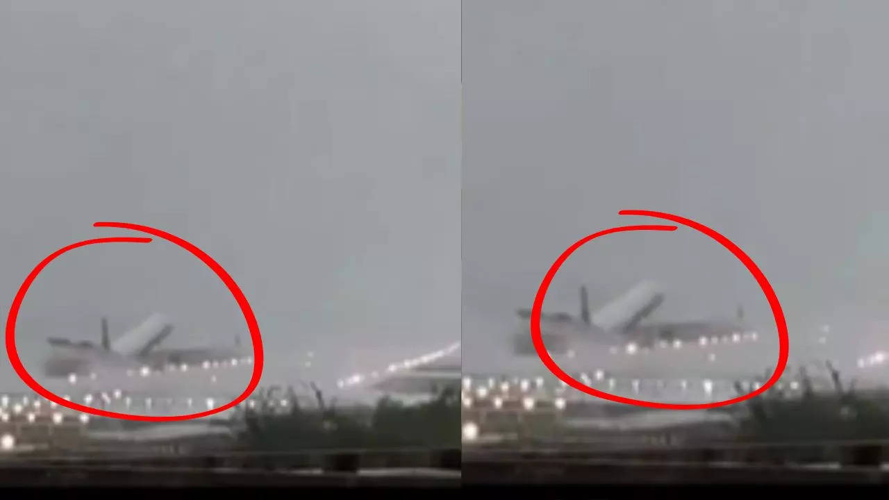 video shows plane struggling to land in chennai as cyclone fengal brings strong winds – was it a close call?