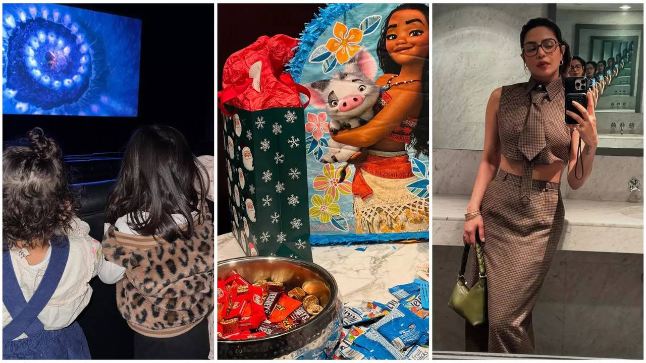 priyanka chopra-nick jonas's anniversary celebration is all about watching moana 2 with daughter malti, friends and gorge on pizza. see pics